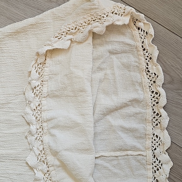 Ivory Sleeveless Boho Lace Hem Dress, Cottagecore Festival Summer Style - Picture 10 of 13